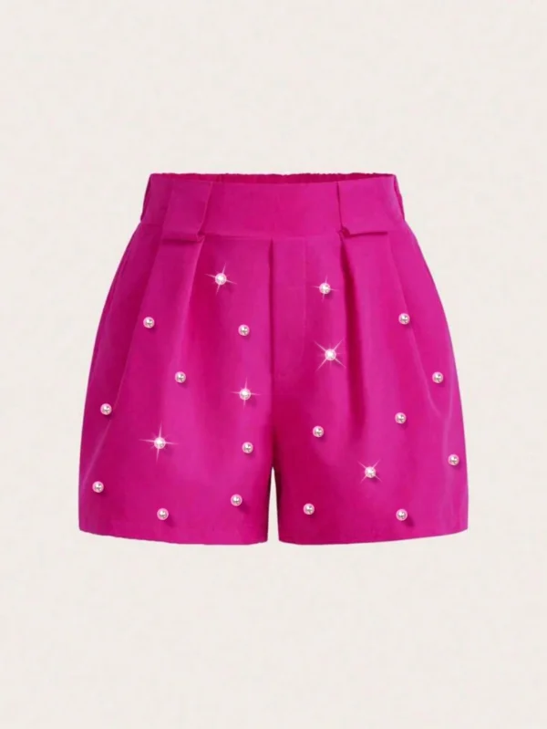 Pantalones cortos casuales y elegantes de mujer con bolsillos laterales - Imagen 3