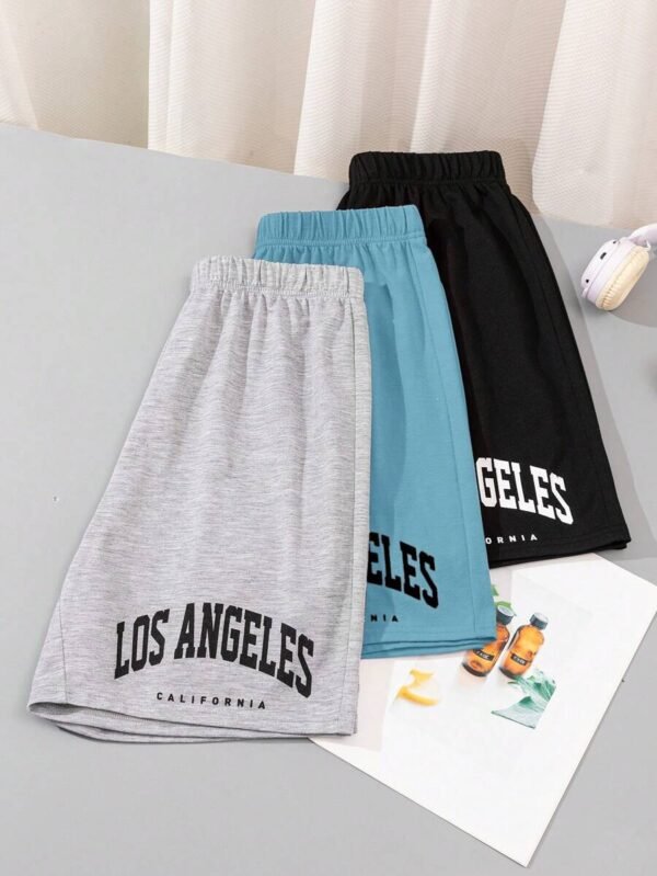 Pantalones cortos deportivos informales con estampado de punto - Imagen 3