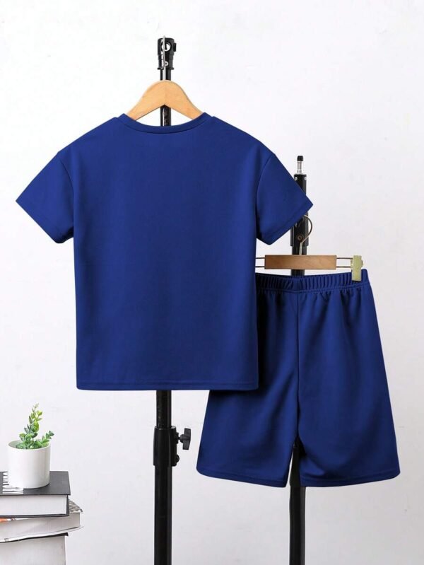 Top de manga corta y pantalones cortos de unicolor - Imagen 2
