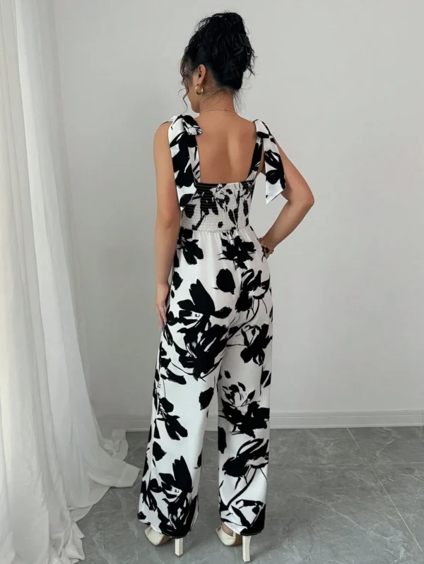 Mono con estampado floral negro y blanco - Imagen 2