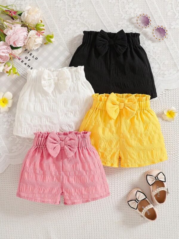 shorts con decoración de lazo