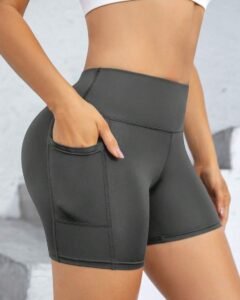 Pantalones cortos de entrenamiento para mujer con bolsillos