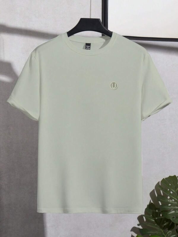 Camiseta de manga corta de cuello redondo con parche gráfico - Imagen 3
