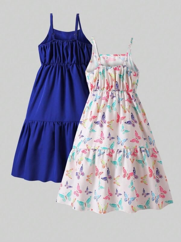 vestidos morados con estampado de mariposas de colores - Imagen 2