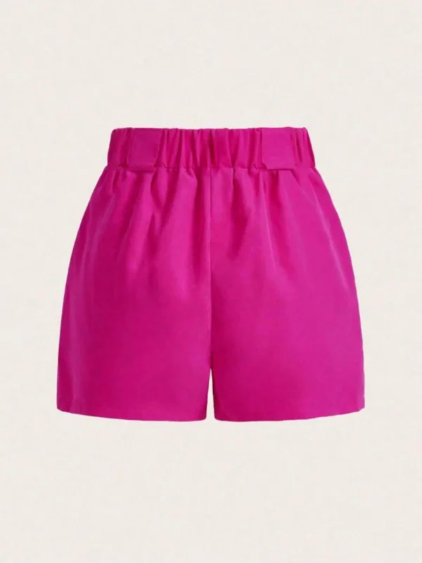 Pantalones cortos casuales y elegantes de mujer con bolsillos laterales - Imagen 2