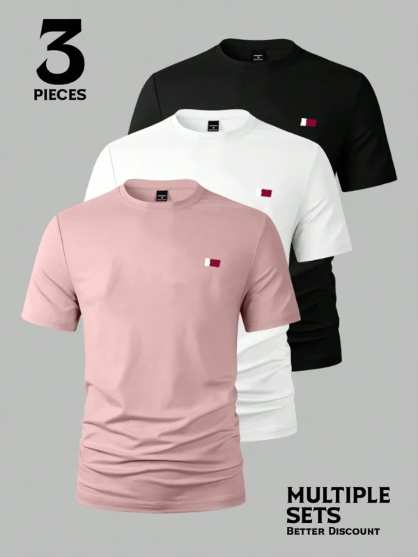 Camiseta casual de manga corta con cuello redondo