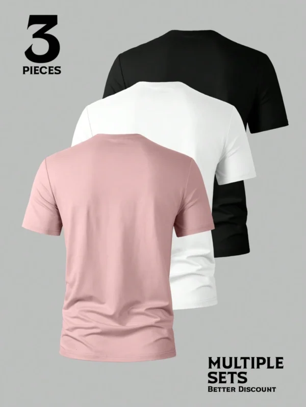 Camiseta casual de manga corta con cuello redondo - Imagen 2