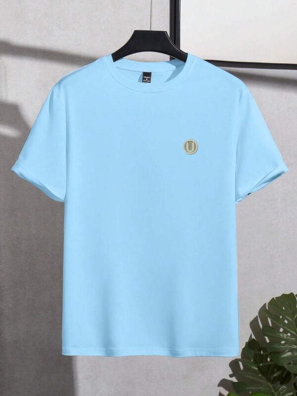 Camiseta de manga corta de cuello redondo con parche gráfico - Imagen 3