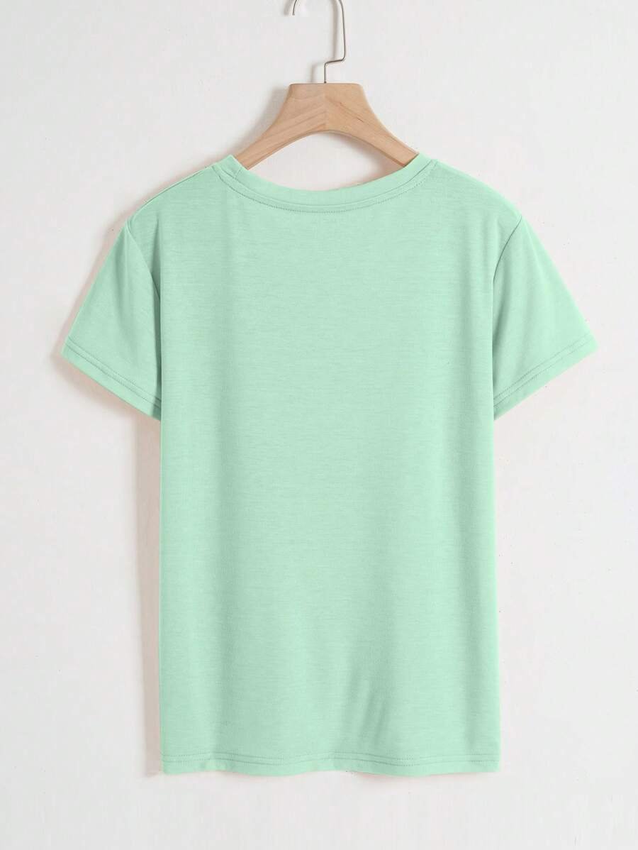 Camisetas de mujer para primavera y verano bordados de diseño de crisantemo - Imagen 2