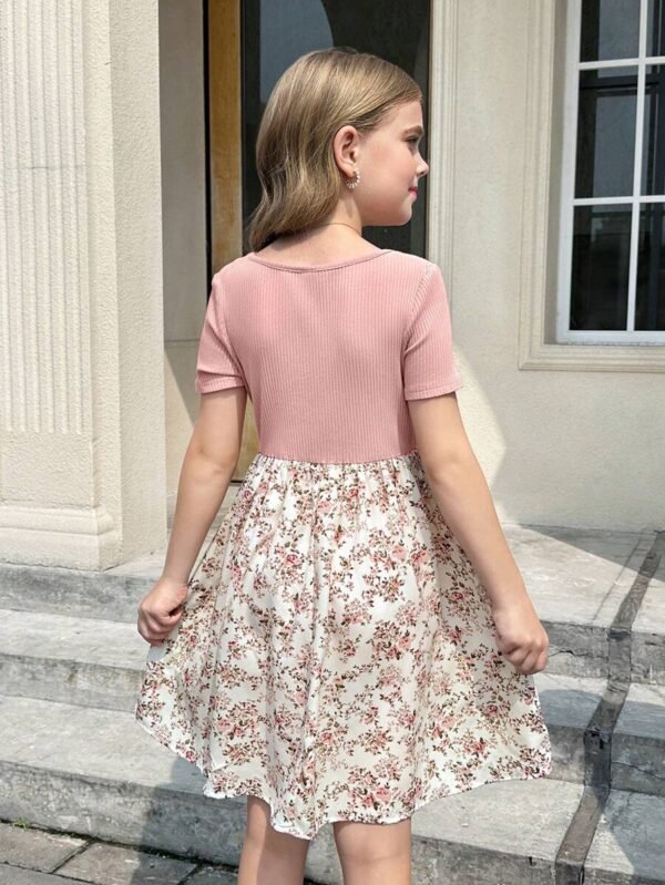 Vestido casual para niña preadolescente con cuello redondo - Imagen 2