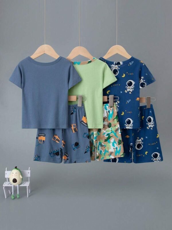 Pijama corto con estampado de dinosaurios de dibujos animados - Imagen 2