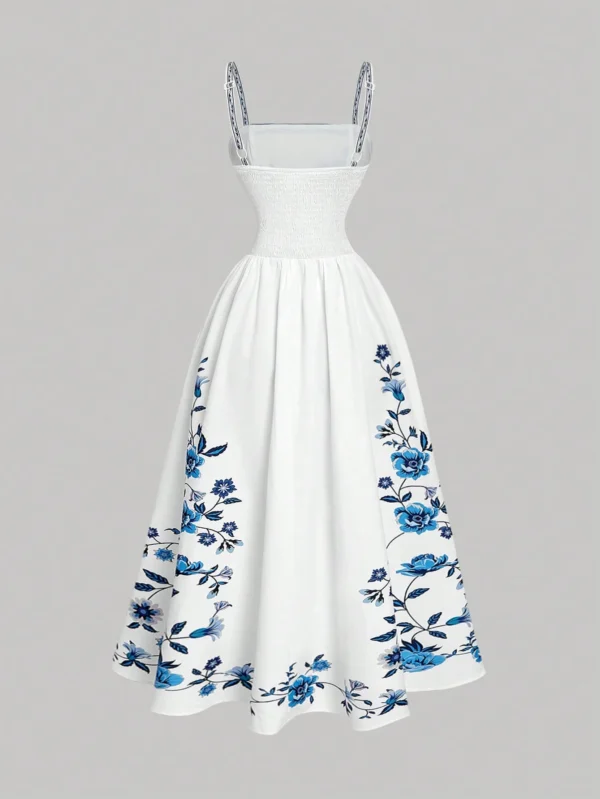 Vestido largo sin mangas con estampado floral elegante - Imagen 2