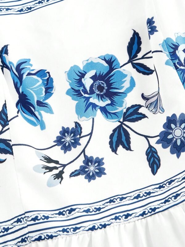 Vestido largo sin mangas con estampado floral elegante - Imagen 3