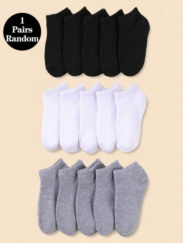 Par de calcetines deportivos clásicos de unicolor para niños - Imagen 2