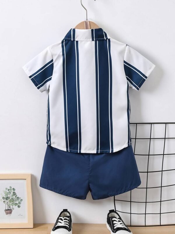 Camisa Y Pantalones Cortos De Rayas Para Niño - Imagen 2