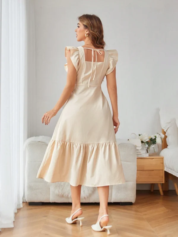 Vestido sin mangas decorado con bajo con volantes - Imagen 2