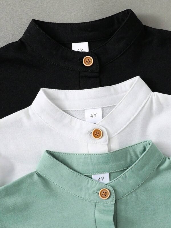 camiseta de polo informal y holgada en unicolor - Imagen 3