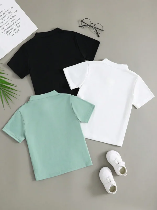 camiseta de polo informal y holgada en unicolor - Imagen 2