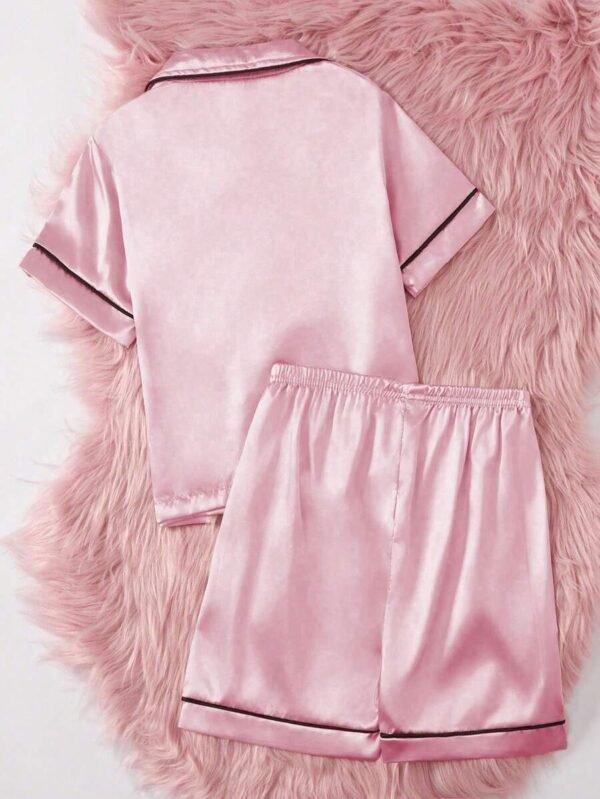 2 piezas de pijama con pantalón corto y estampado de corazón - Imagen 2