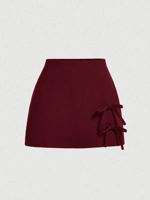 Falda Shorts con lazo rojo para mujer, shorts rojos de verano