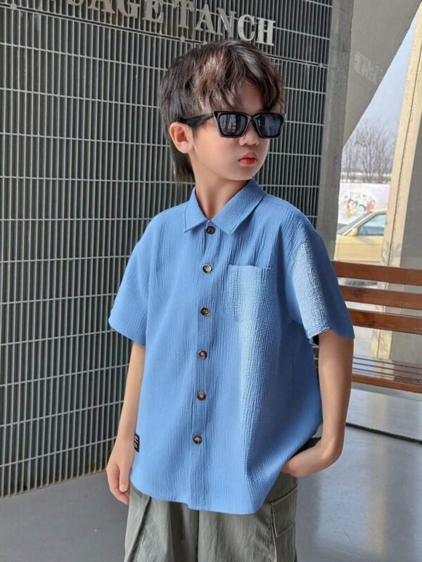 Camisa casual y cómoda de manga corta para niño preadolescente - Imagen 3