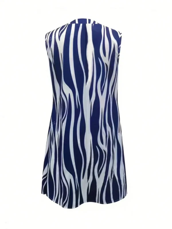 Vestido sin mangas con bloque de color y estampado - Imagen 2