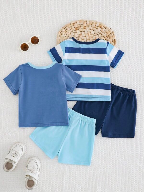 Set de ropa informal a cuadros para bebés niños - Imagen 2