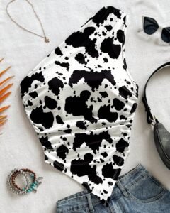 Top de tirantes con dobladillo asimétrico