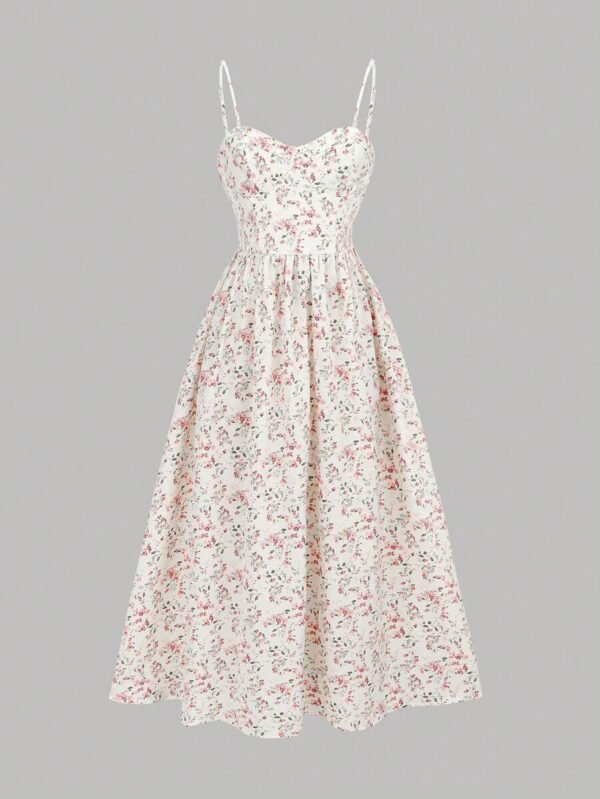 Vestido de media longua con tirantes para niña preadolescente - Imagen 3