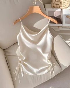 Top de tirantes informal de unicolor romántico