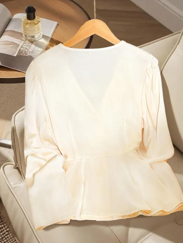 Blusa de lujo francesa de alta gama de manga larga - Imagen 2