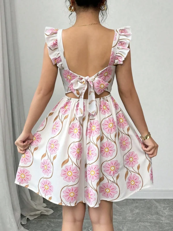 Vestido casual de verano de mujer con cuello cuadrado - Imagen 2