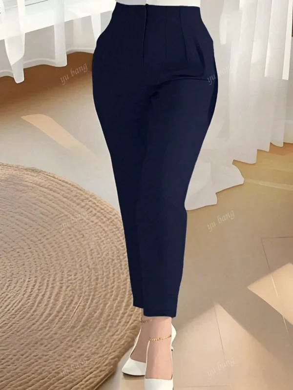 Pantalones de tiro alto y ajustados de unicolo - Imagen 3