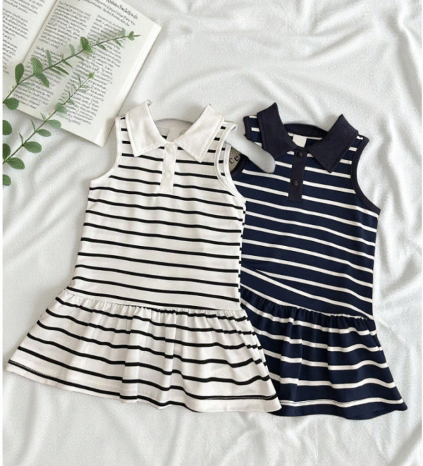 vestido de tirantes de chaleco para niñas pequeñas, estilo de escuela casual