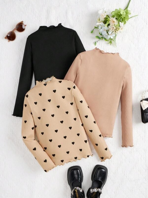 Camiseta con ribete en forma de lechuga de cuello alto