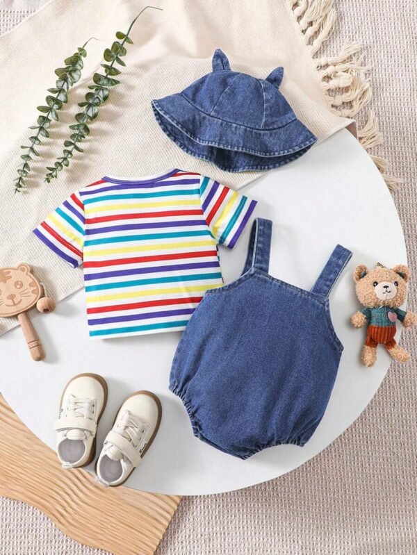 Conjunto decorativo de ropa de bebé con diseño de oso para niño - Imagen 2