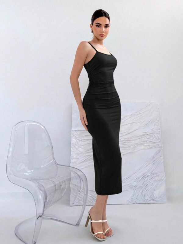 Vestido largo de verano, sin mangas, con nudo trasero