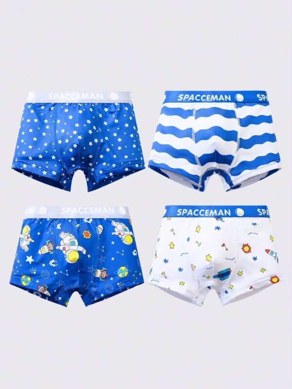 Set de 4 calzoncillos tipo bóxer con estampa de astronauta - Imagen 2