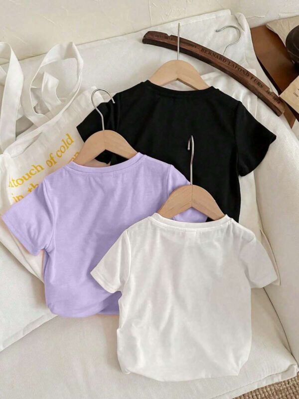 camiseta informal con diseño minimalista de dibujos animados - Imagen 2