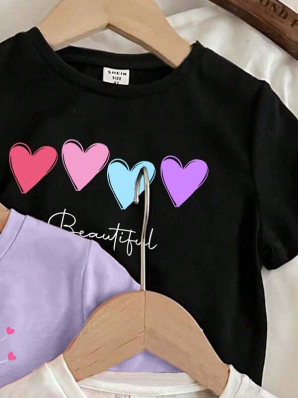 camiseta informal con diseño minimalista de dibujos animados - Imagen 3