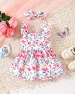 Vestido sin mangas con estampado floral acuarela