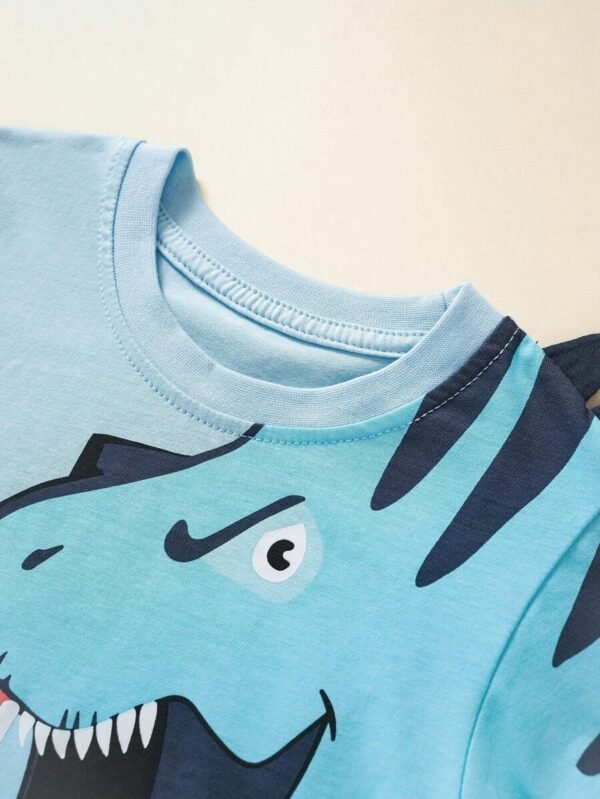 camiseta de manga corta con estampado de dinosaurio y pantalones cortos - Imagen 3