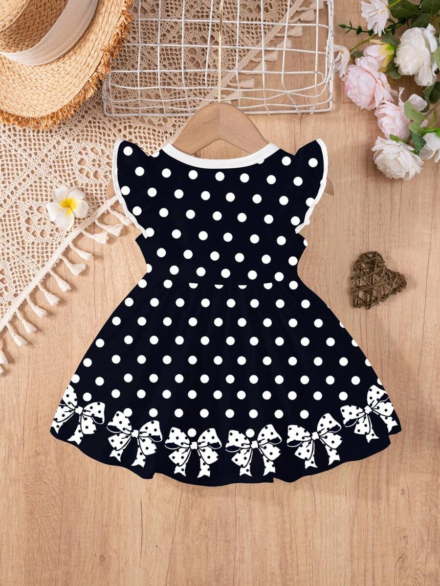 Vestido de manga larga con estampado de lazos, mariposas - Imagen 2