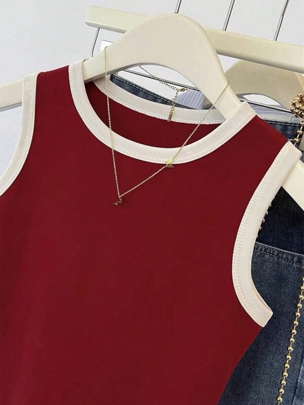 Top de tirantes informal de mujer de talla grande con parches - Imagen 3