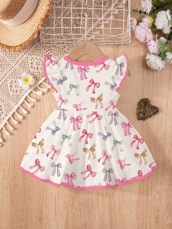 Vestido de manga larga con estampado de lazos, mariposas - Imagen 2