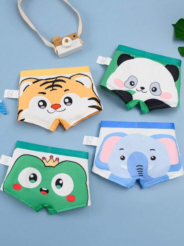 Set de 4 calzoncillos tipo bóxer estampados de animales para niño
