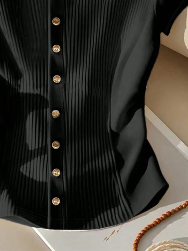 Blusa casual de manga corta y cuello redondo - Imagen 3