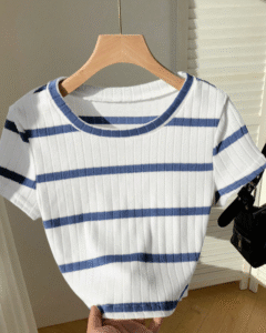 Camiseta de mujer casual de cuello redondo de manga corta