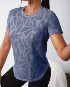 Camiseta deportiva de mujer de cuello redondo