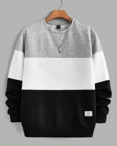 Sudadera Casual De Cuello Redondo Y Parche De Tejido